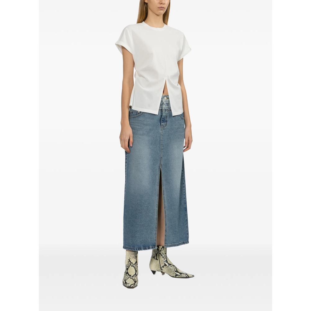 colour-block denim skirt 2