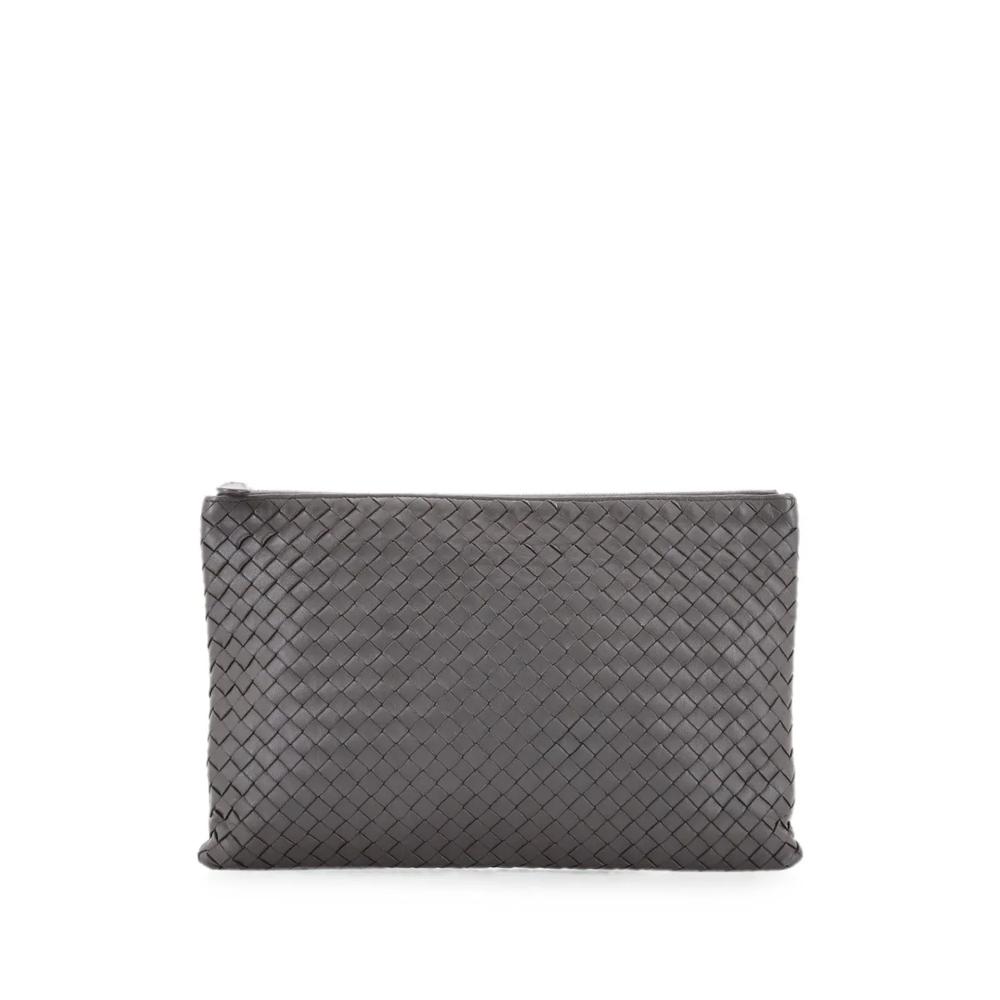Большой клатч Zip Pouch с плетением Intrecciato 1