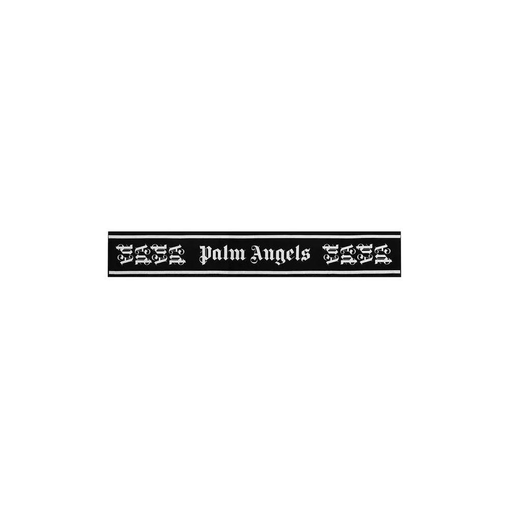 Шарф Palm Angels Gothic Monogram Scarf 'Black/White' 1