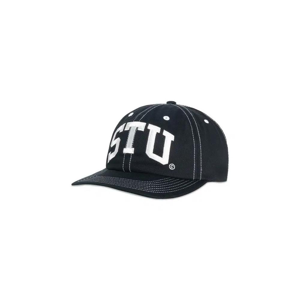 Кепка-снэпбэк Stussy Mid Depth Stu Arch Strapback 'Истинно-черный' 3