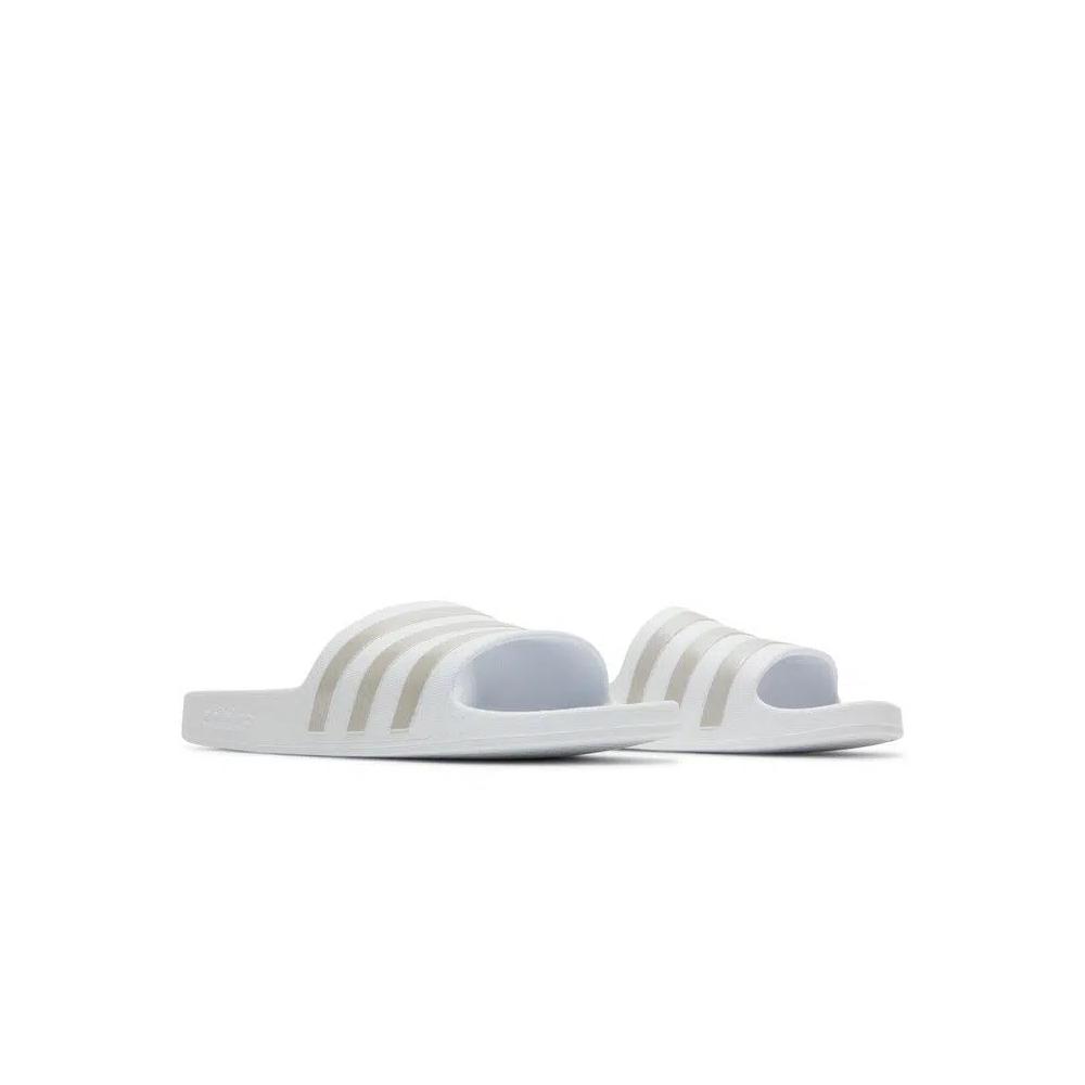 Слайды Adidas Adilette Aqua 'White Platinum Metallic' 8