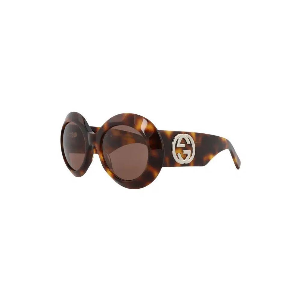 Солнцезащитные очки Gucci из переработанного ацетата с круглой оправой 'Havana/Brown' 2