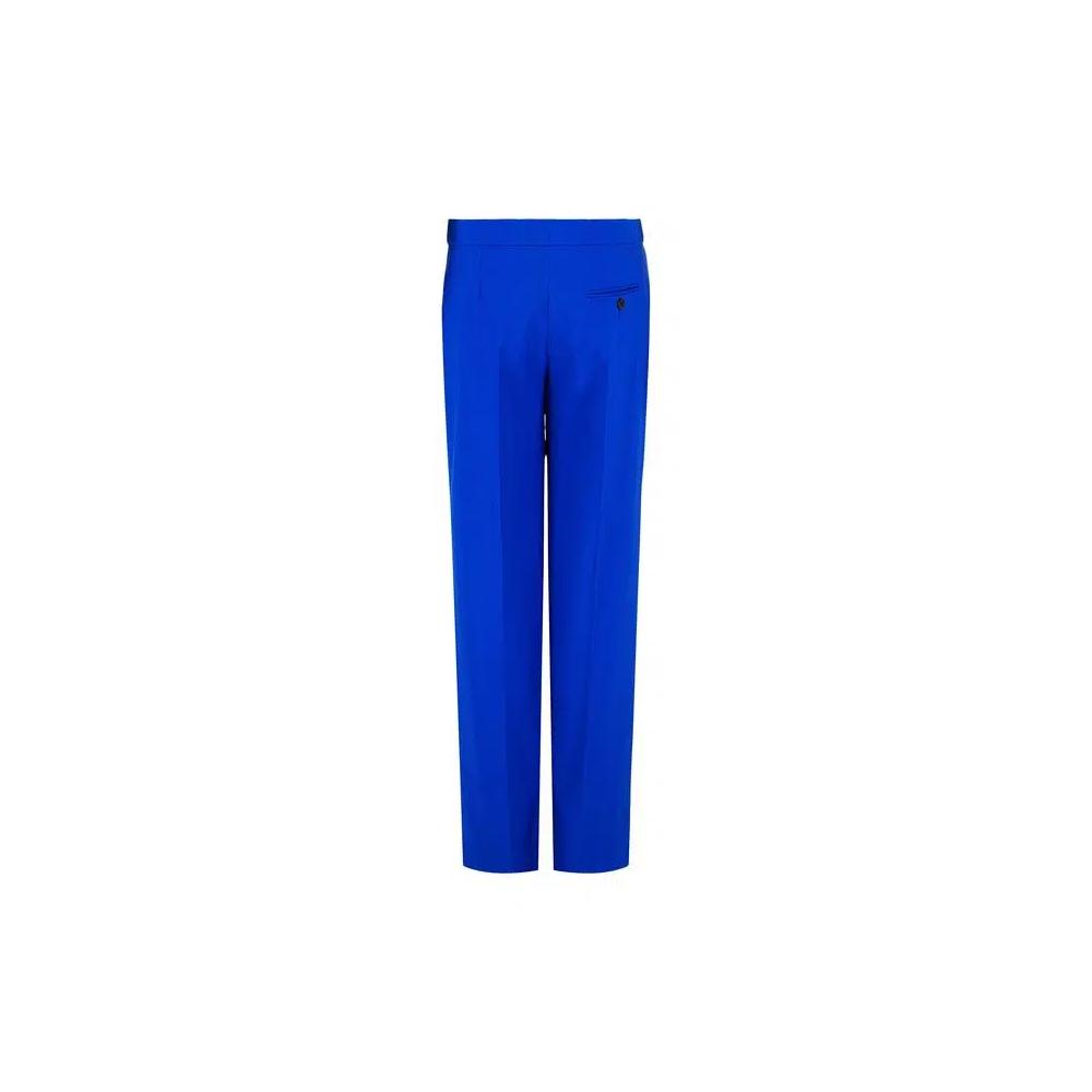 Alexander McQueen Wide-Leg Wool Trousers «Синий» 2