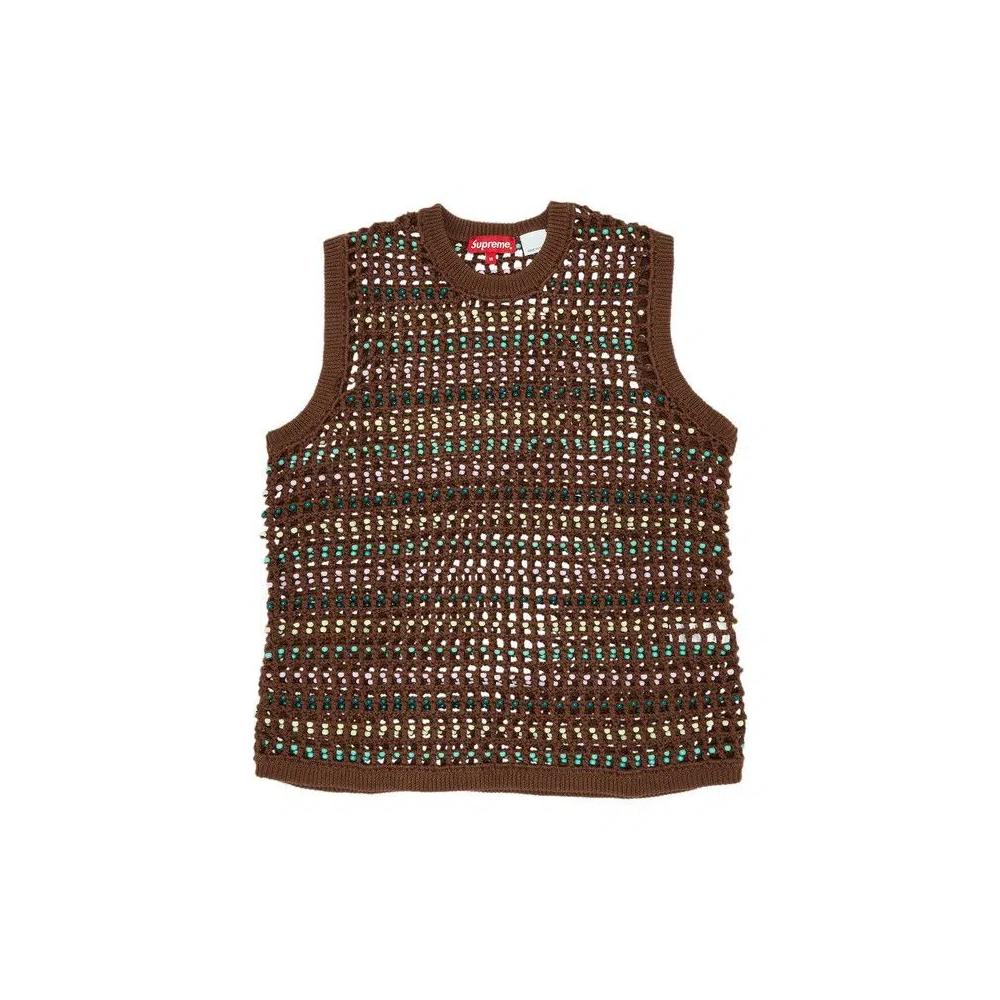 Свитера Supreme Beaded Sweater Vest 'Коричневый' 1