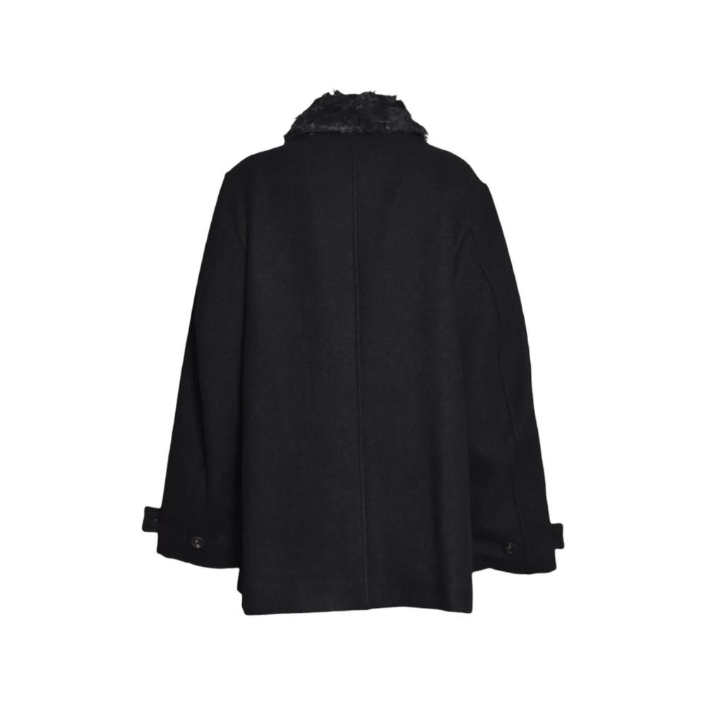 Wage faux-fur collar double-breasted coat 2