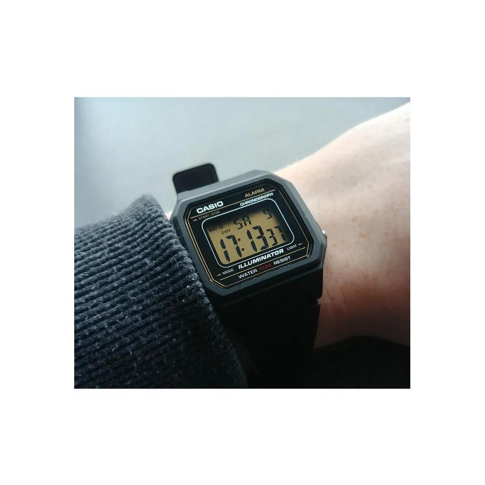 Мужские цифровые часы W-217H-1AV с черным резиновым ремешком 3