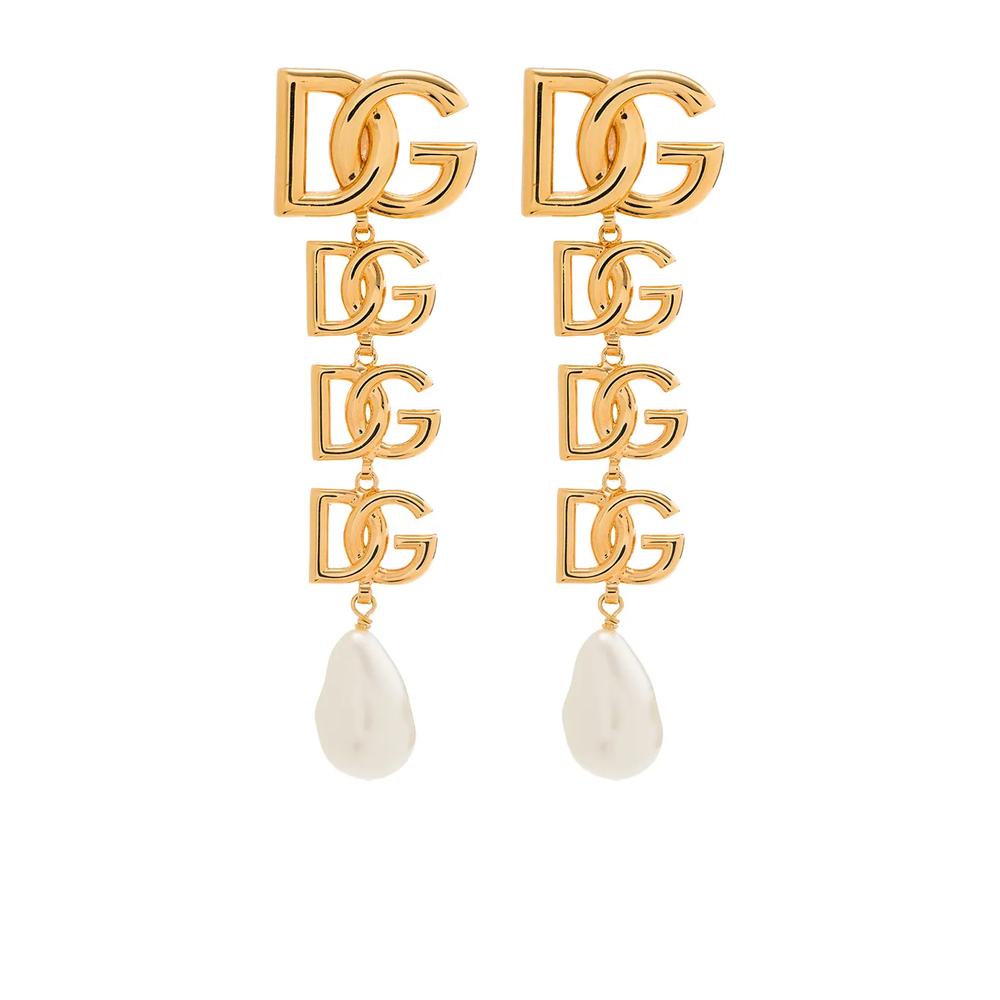 Серьги DG Logo с декоративным жемчугом 1