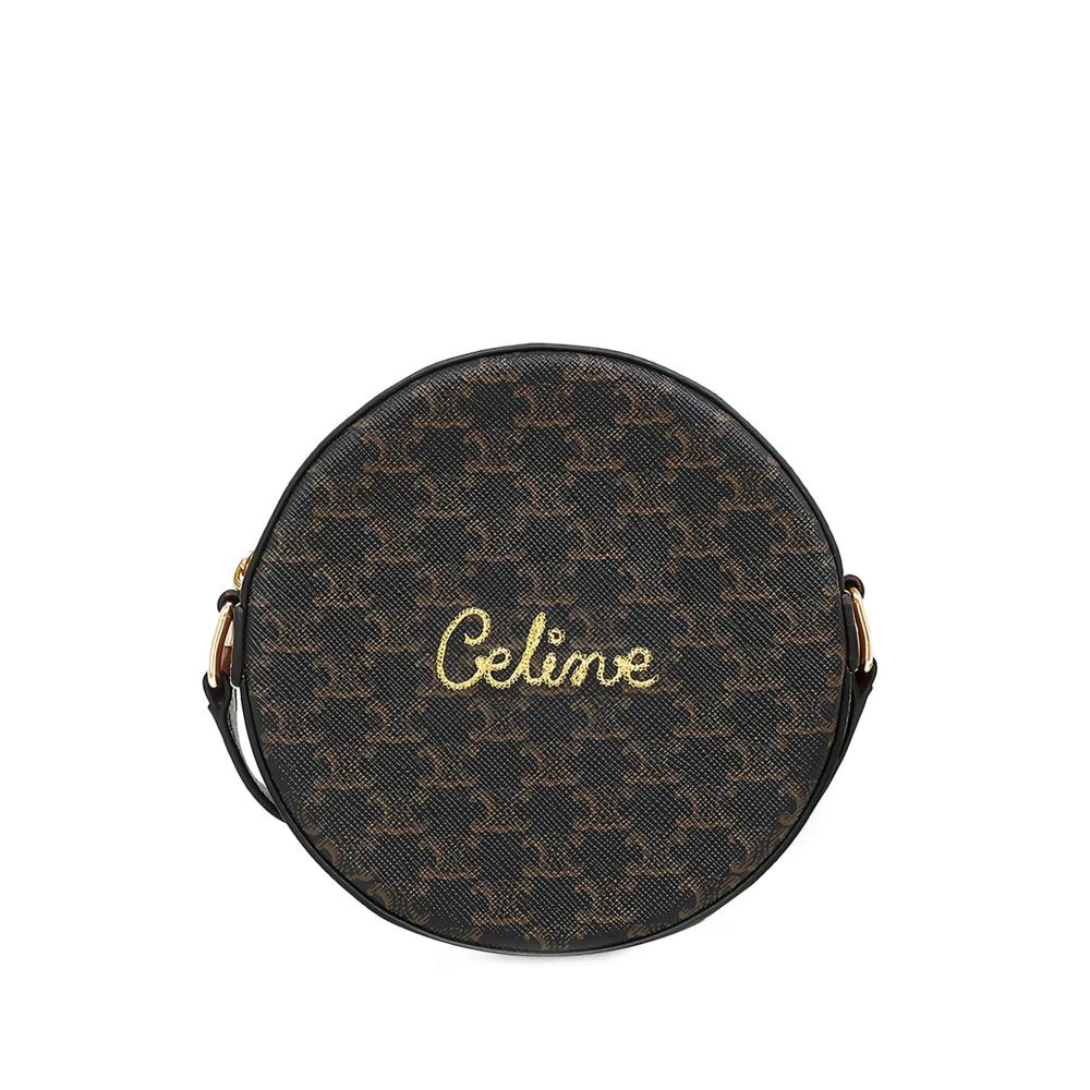 Сумка через плечо Triomphe Coated Canvas Embroidered Round Purse on Strap (2010-2026 годы) 1