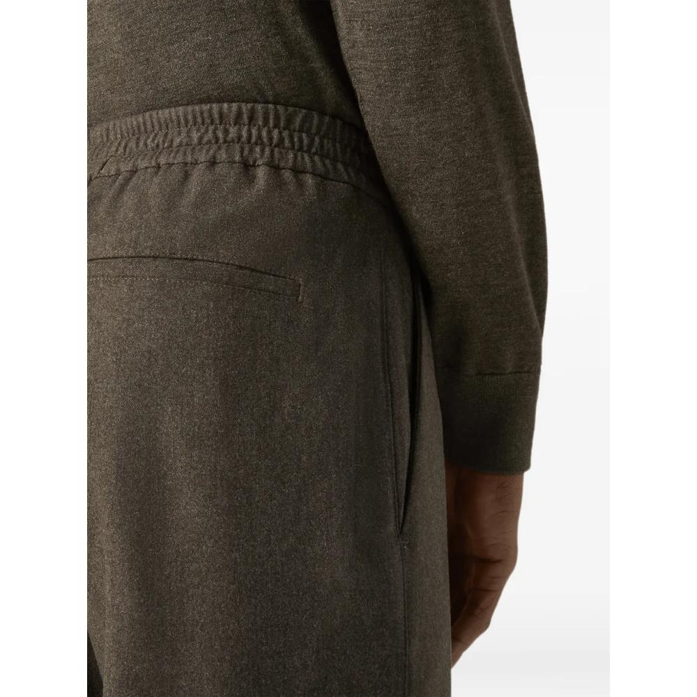 dark olive green wool silk and cashmere pants 5
