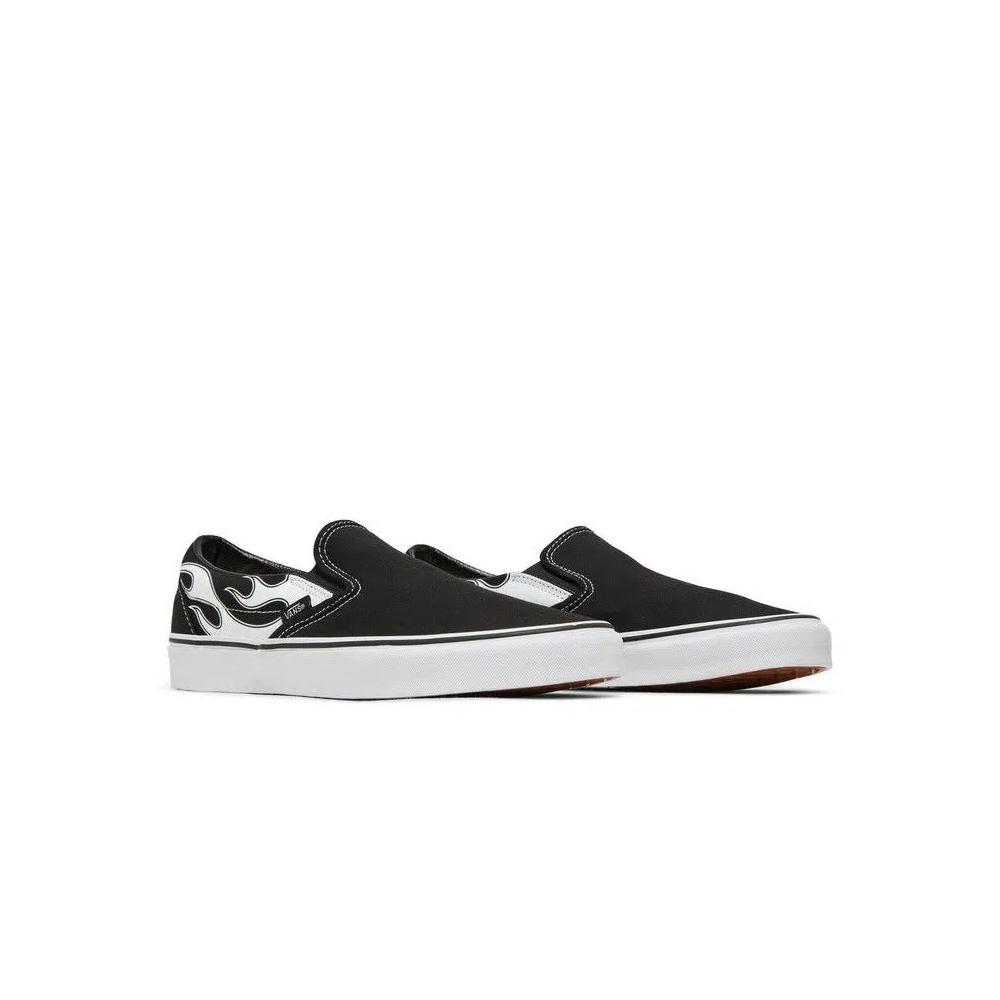 Слипоны Vans Classic Slip-On «Пламя — черно-белый» 8