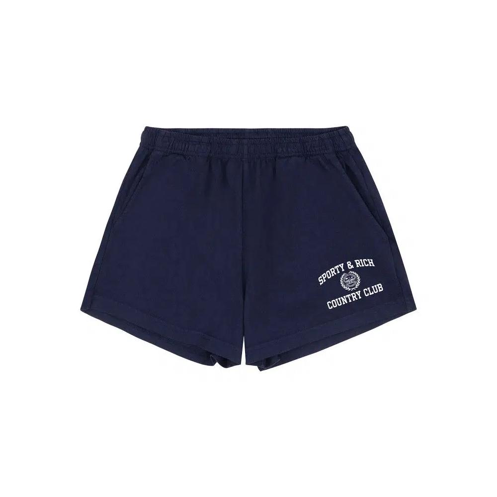 Шорты Sporty & Rich Varsity Crest Disco Short 'Dark Navy' 1