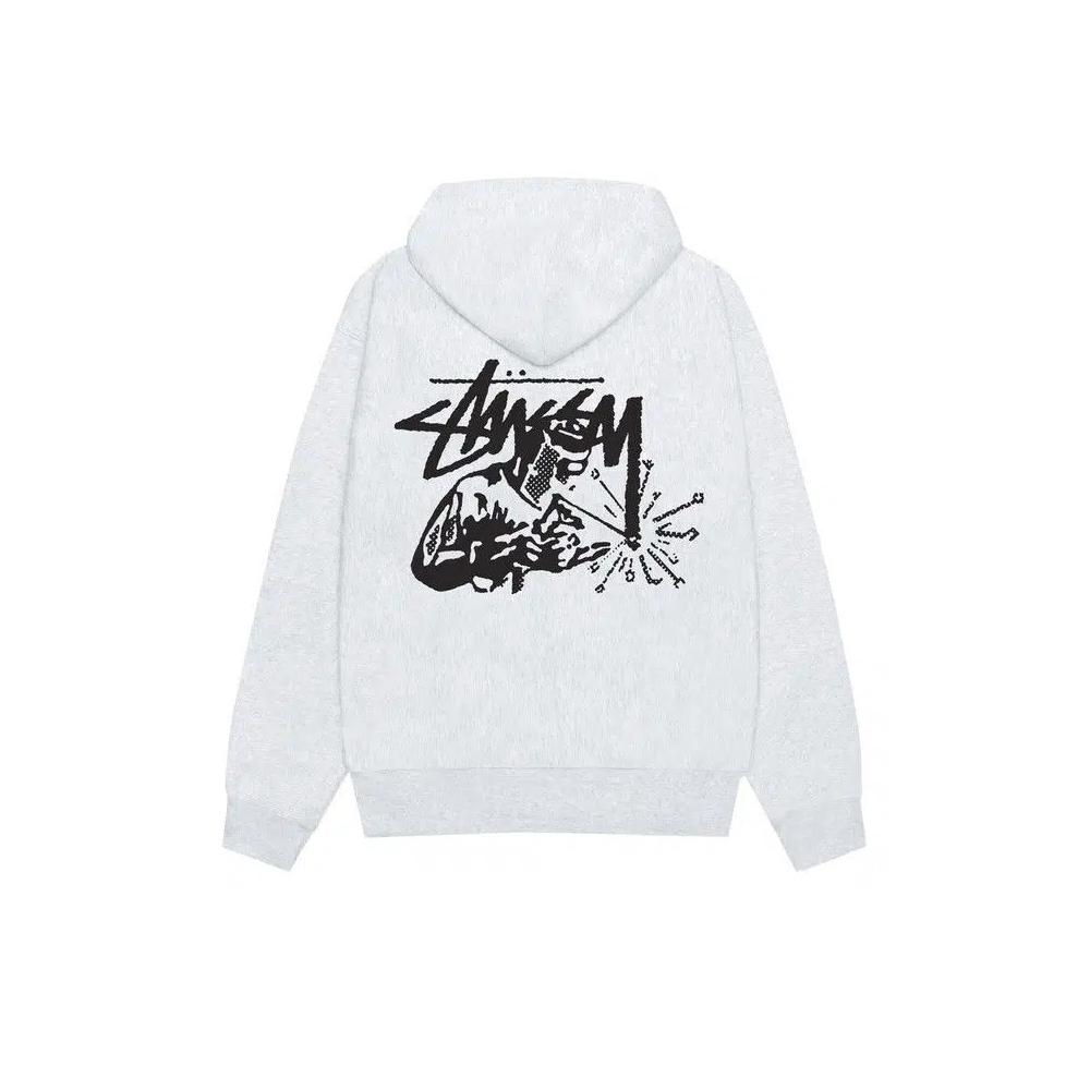 Зип-худи Stussy Welder Zip Hoodie 'Ash Heather' 2