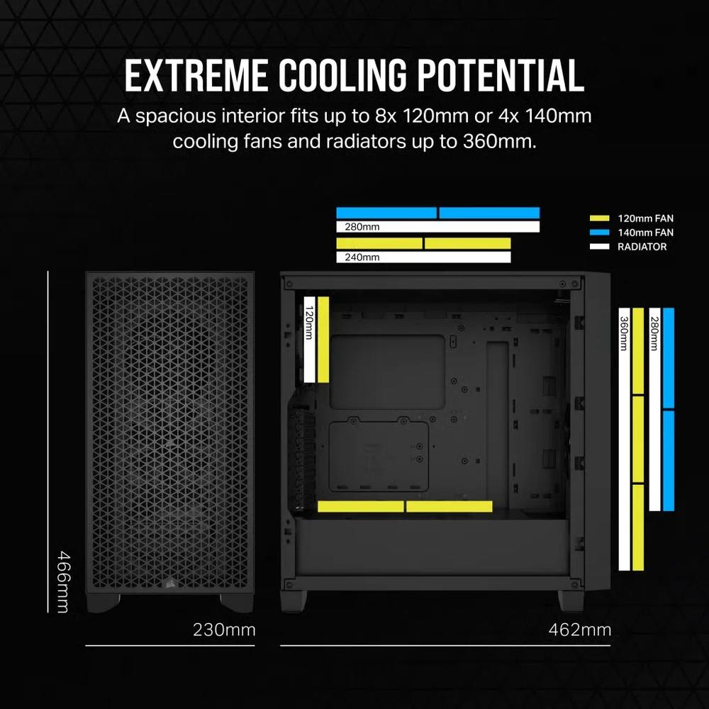 Corsair 3000D AIRFLOW ATX корпус - Черный 2