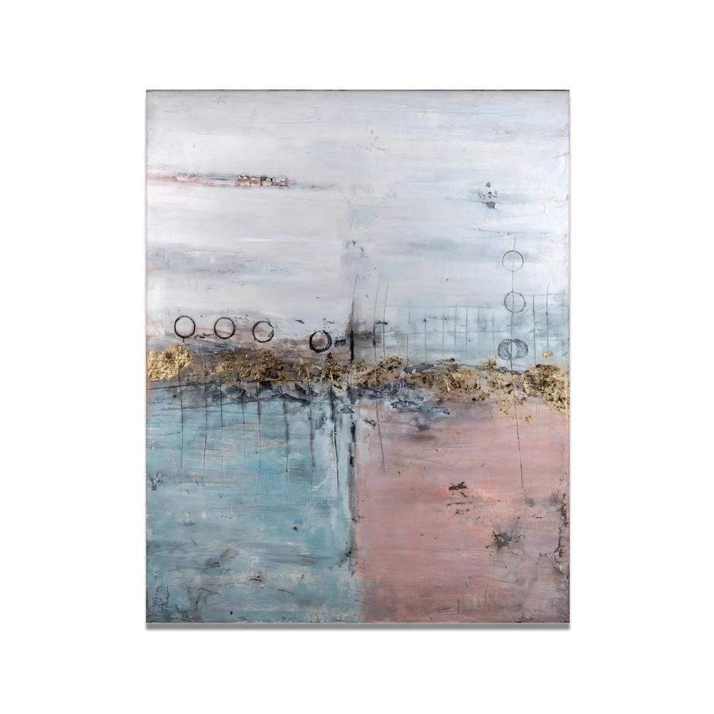 abstract gold-leaf wall art 1