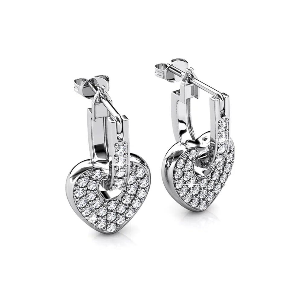 Серьги-подвески в форме сердца с кристаллами SWAROVSKI® 3