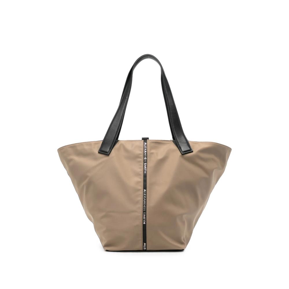 large Lauren logo-tape leather tote bag 1