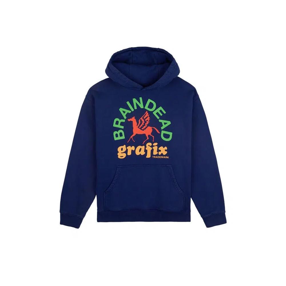 Худи Brain Dead Grafix Hoodie «Темно-синий» 1