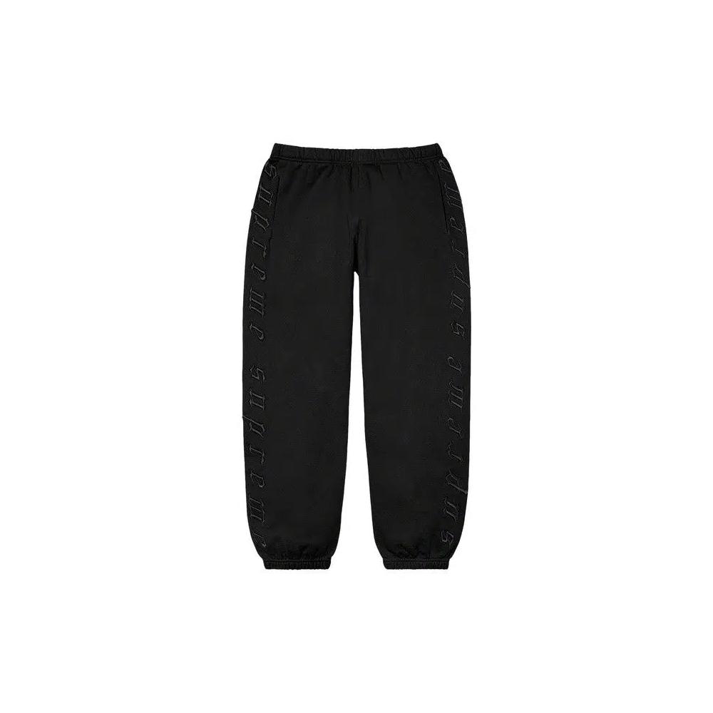 Спортивные штаны Supreme Raised Embroidery Sweatpant «Black» 1