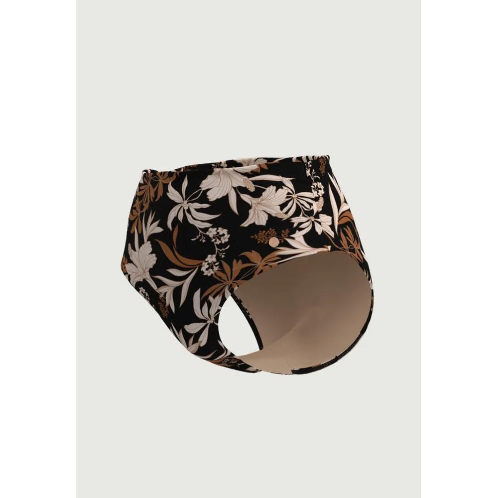 Wild Hibiscus Черные классические брюки с защипами на поясе 4