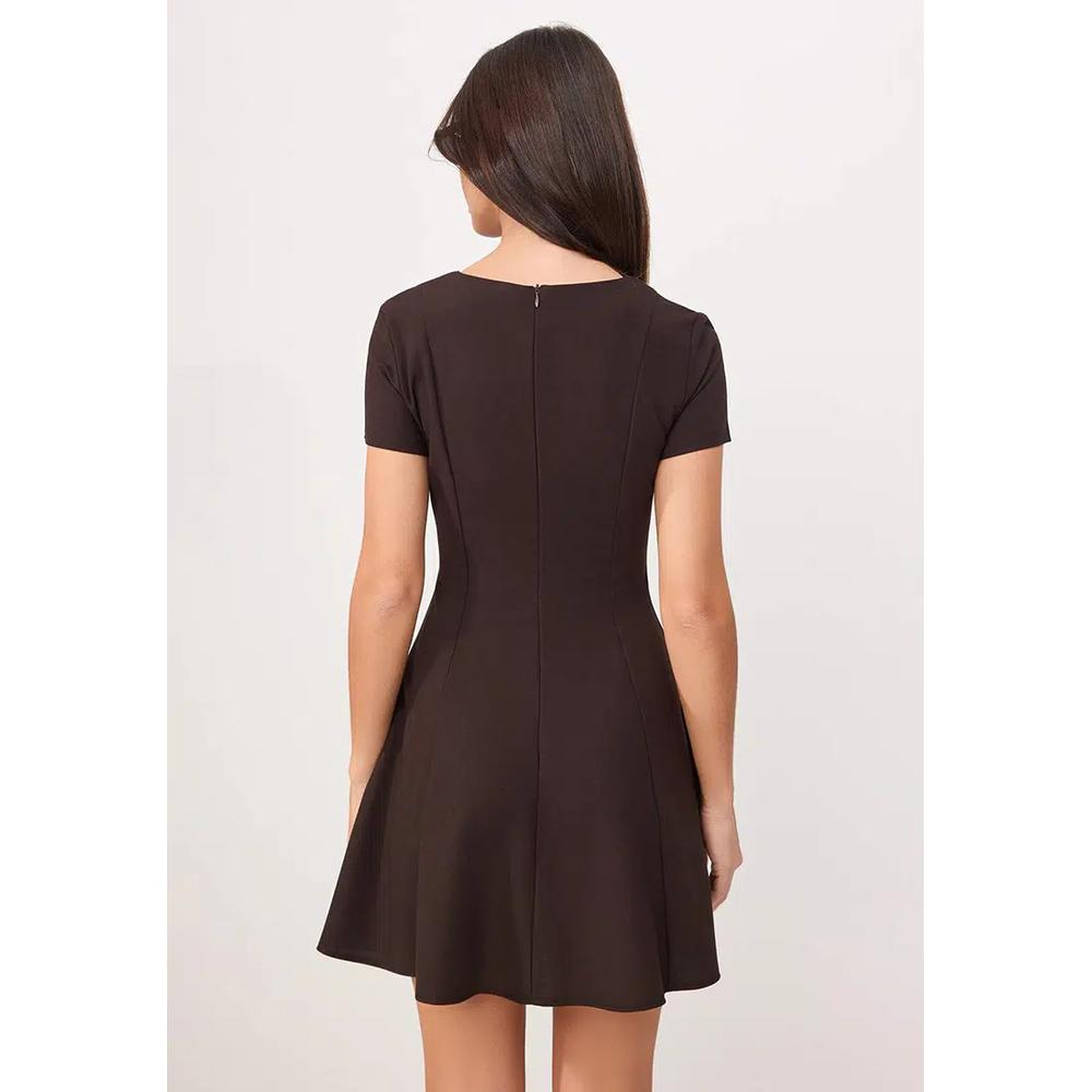 Коричневое мини-платье годе из ткани Twoss26El626 2