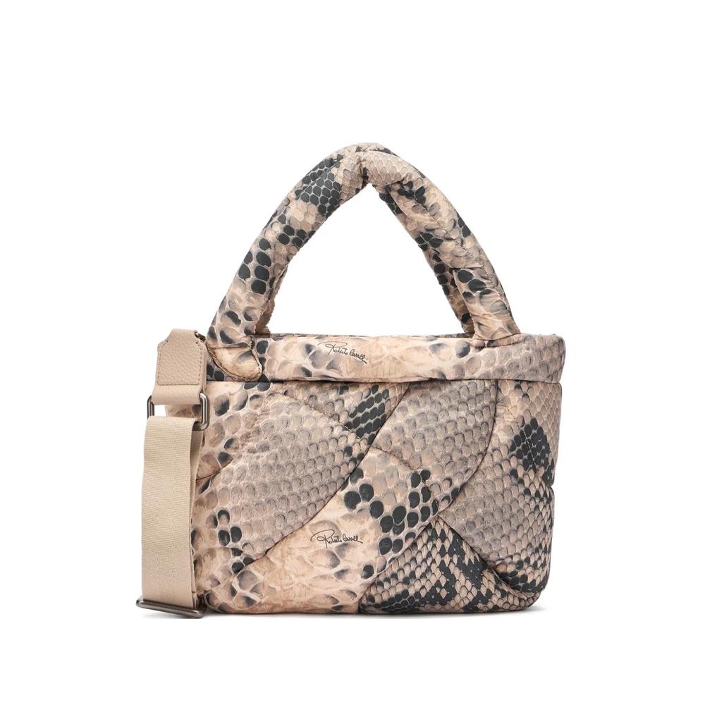 Стеганая сумка на плечо с тиснением под кожу змеи 1