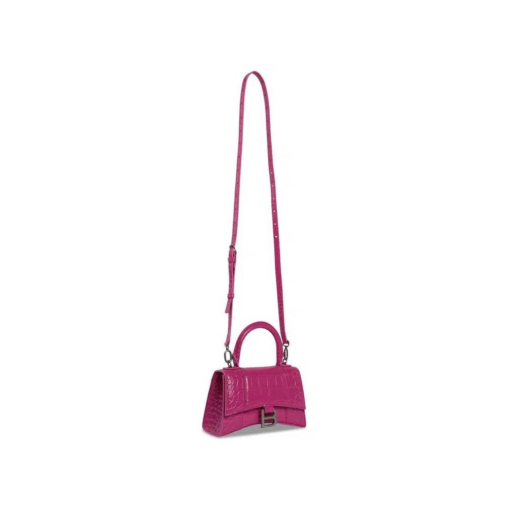 Ручки Balenciaga Hourglass XS Croc Embossed Top Handle Bag 'Pink' 4