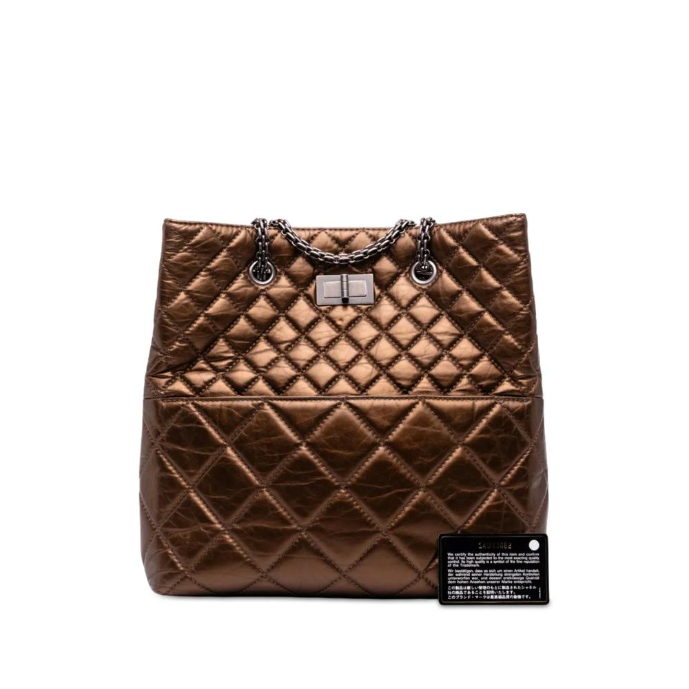 2010-2011 Quilted Metallic Aged Calfskin Reissue 2.55 tote bag 7