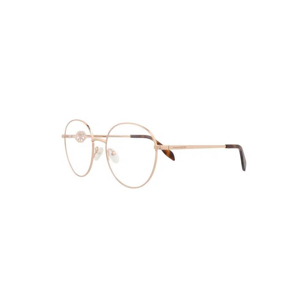 Оправы Alexander McQueen Round-Frame Metal Optical Frames 'Gold Transparent' 2