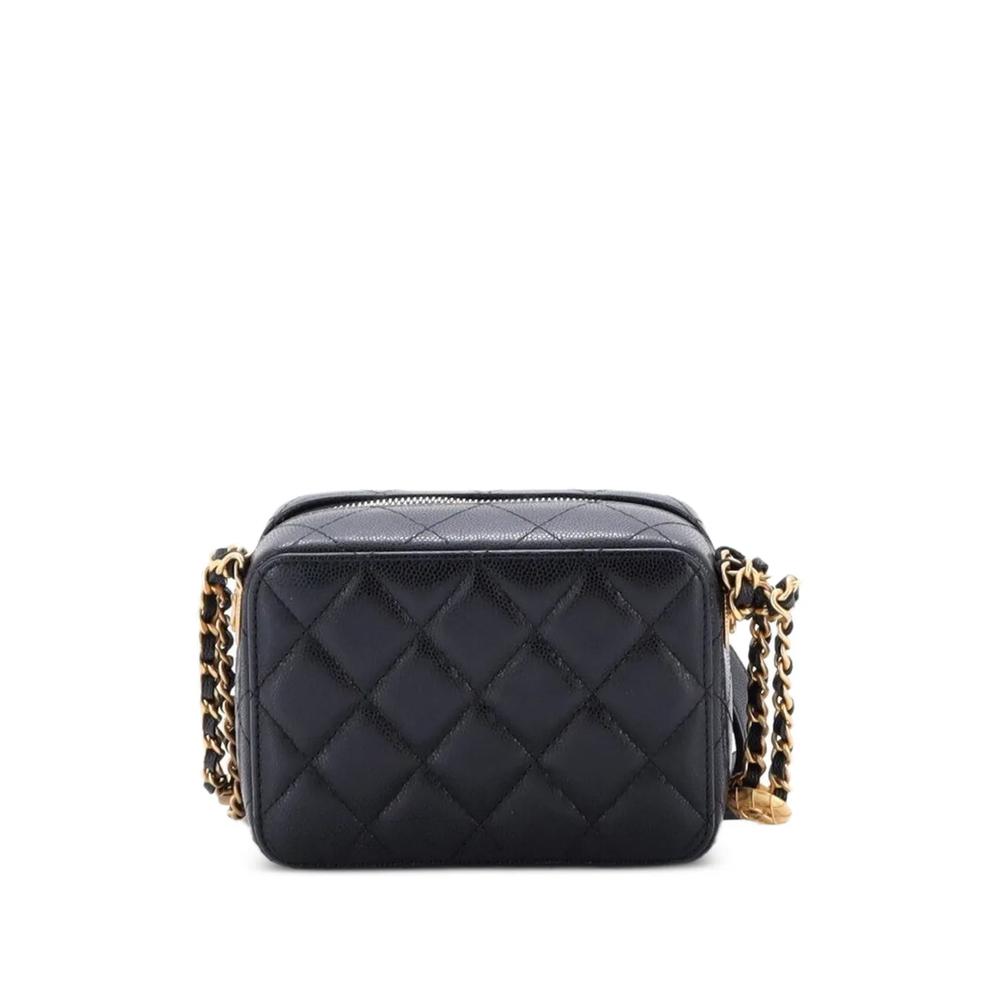 Клатч Twist Your Buttons Zip Around Vanity Case with Chain Quilted Caviar 2
