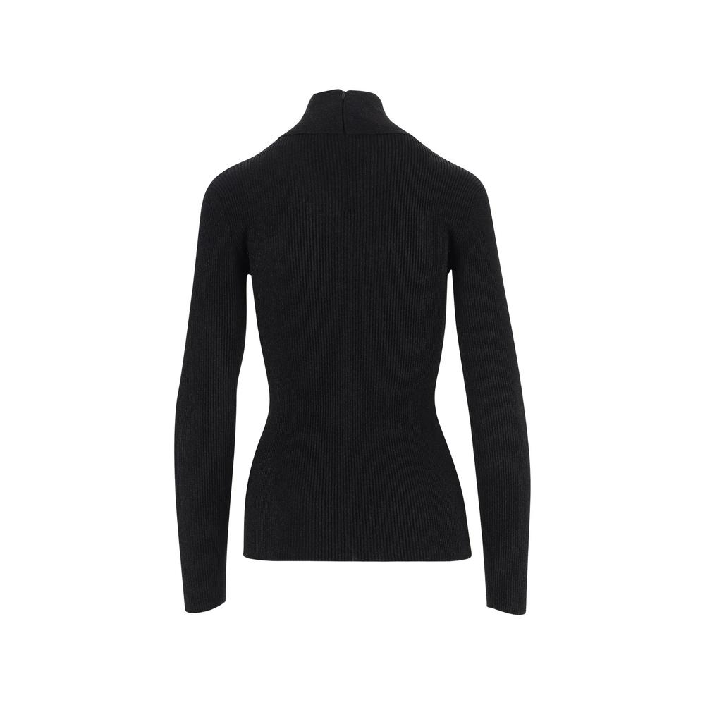 long-sleeve ribbed cut-out T-shirt 2