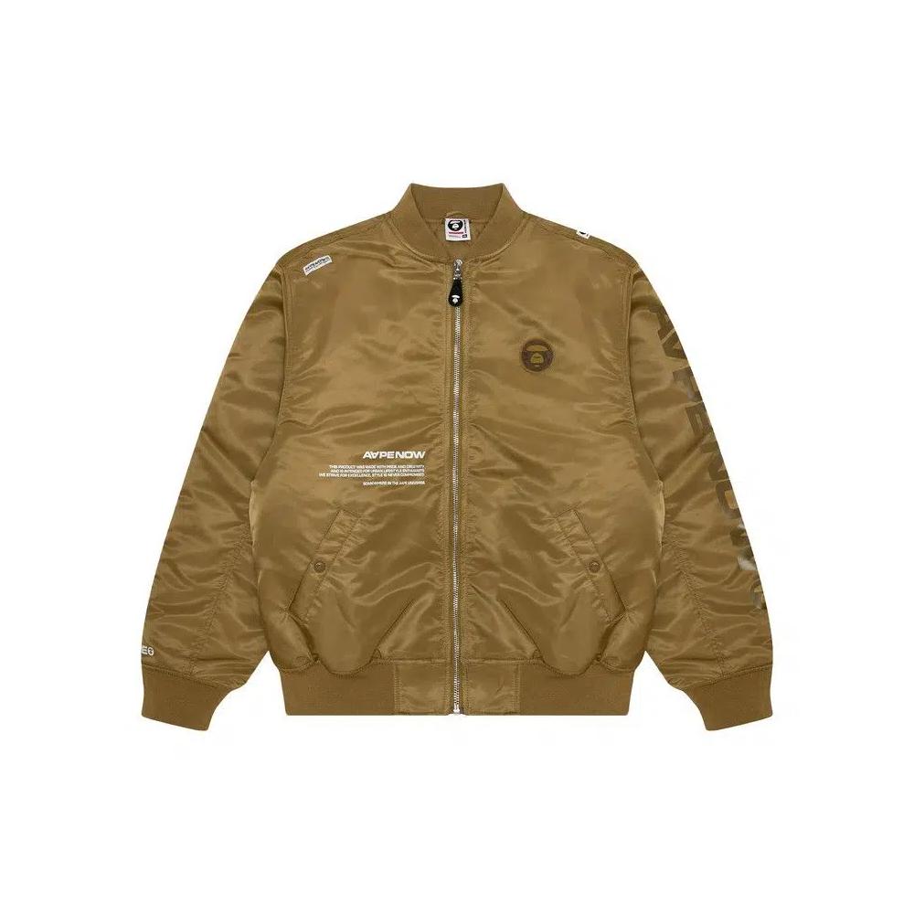 Бомберы AAPE Moonface Patch Zip-Up Bomber 'Yellow/Green' 1
