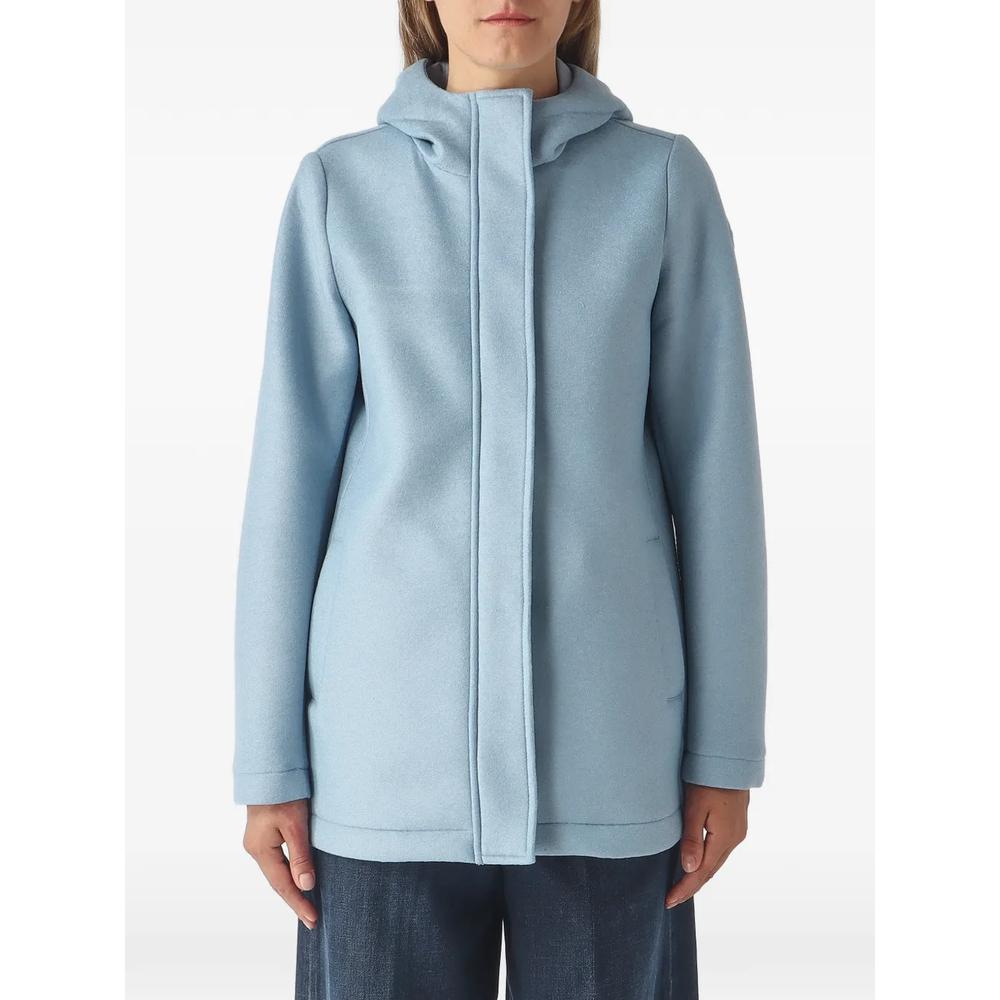 hooded zip-up single-breasted coat 1