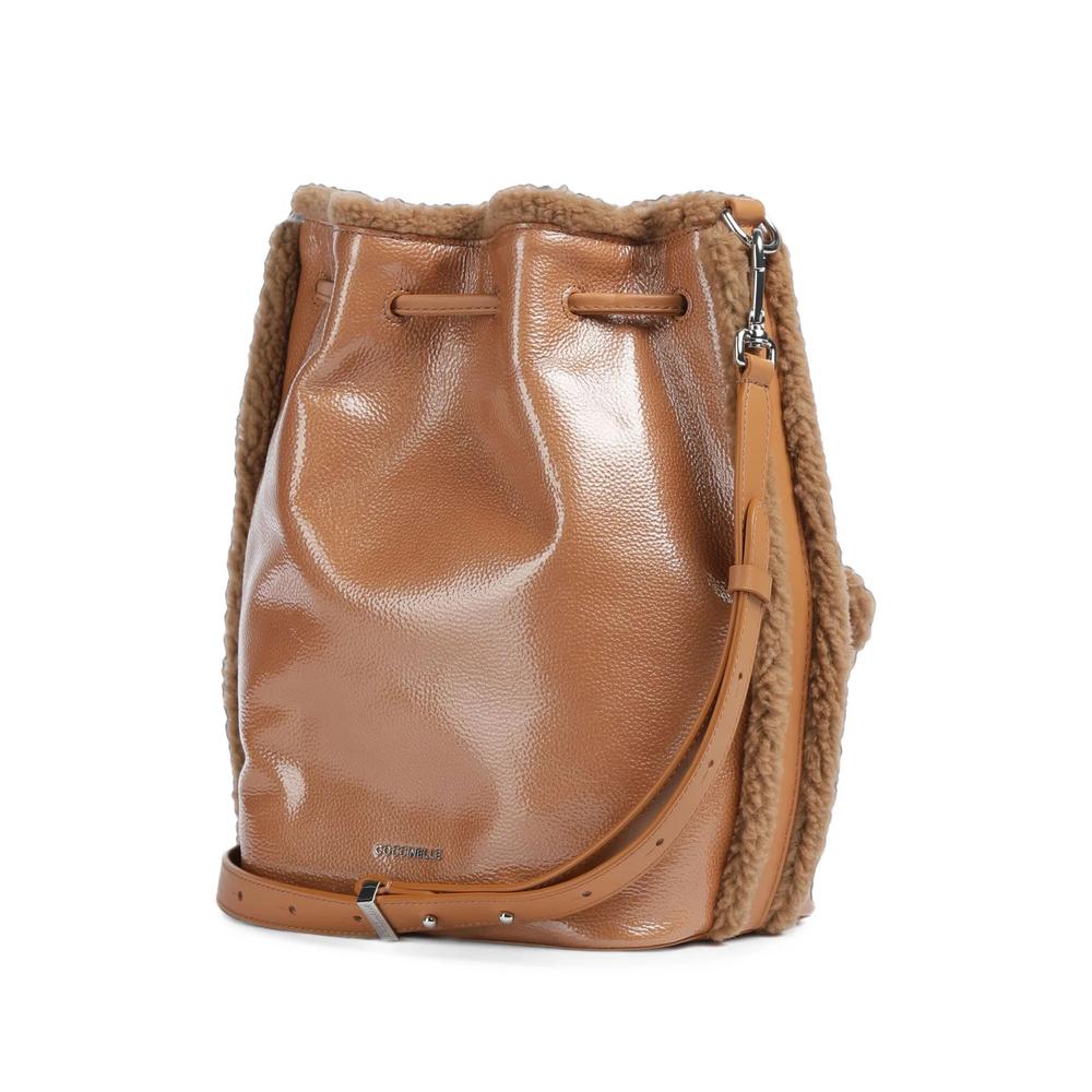 Beat Generation shearling-trim leather bucket bag 2