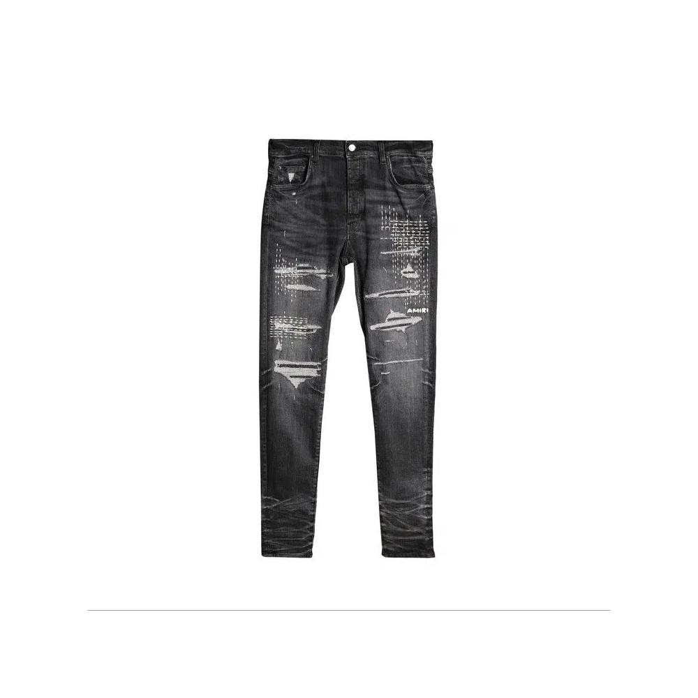 Джинсы Amiri Boro Repaired Jean 'Rain Grey' 1