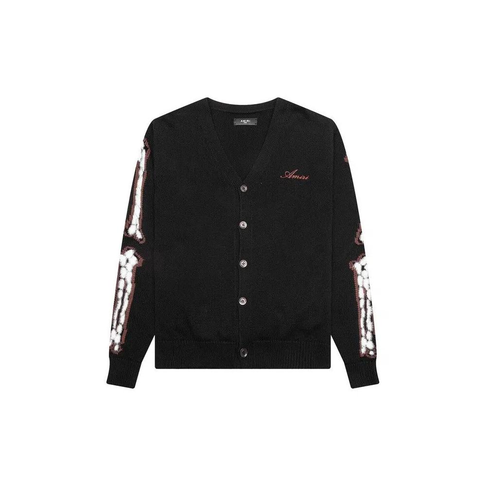 Кардиганы Amiri Leopard Bones Cardigan 'Black' 1