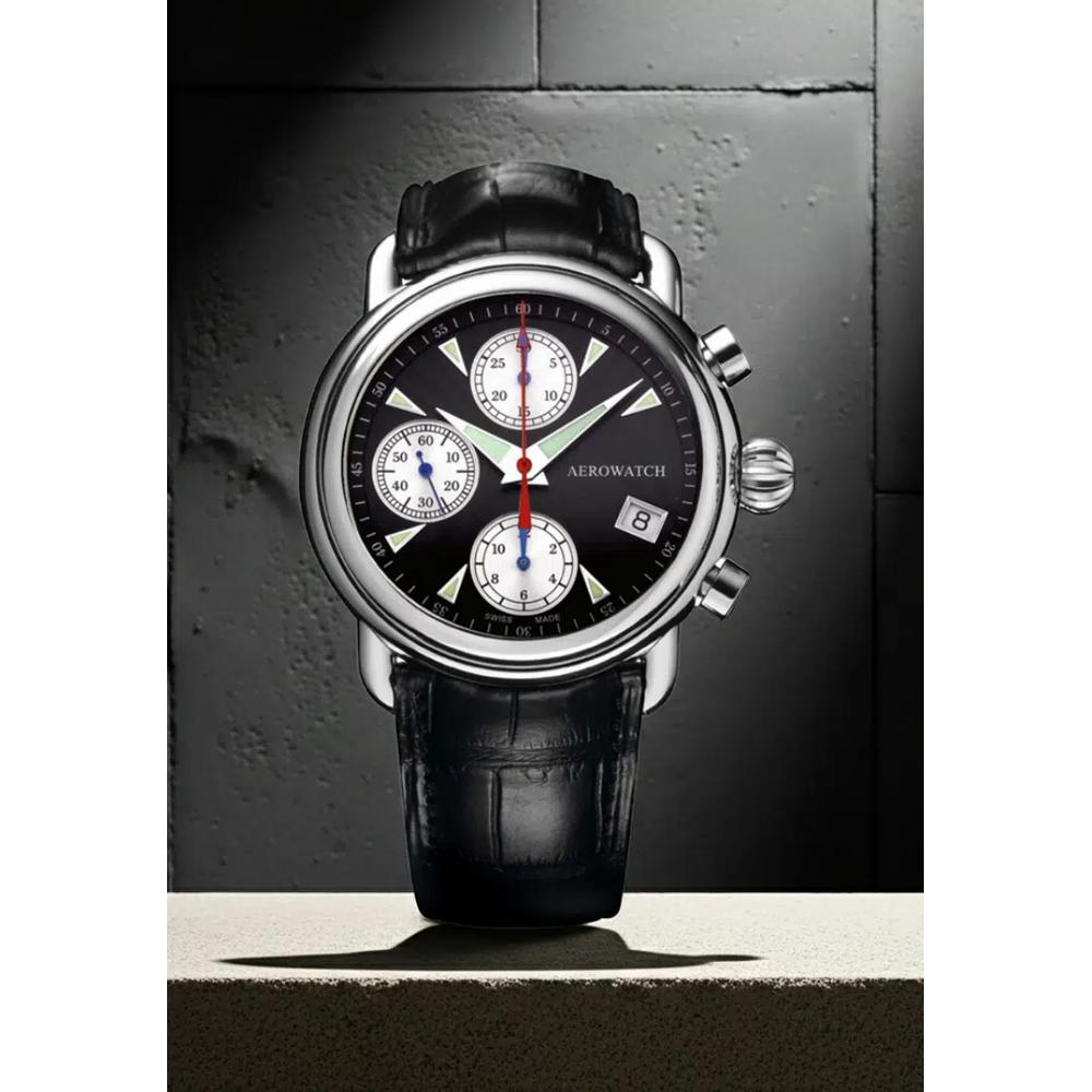 AEROWATCH 1942 Хронограф Автоматические мужские часы A61901AA08 3