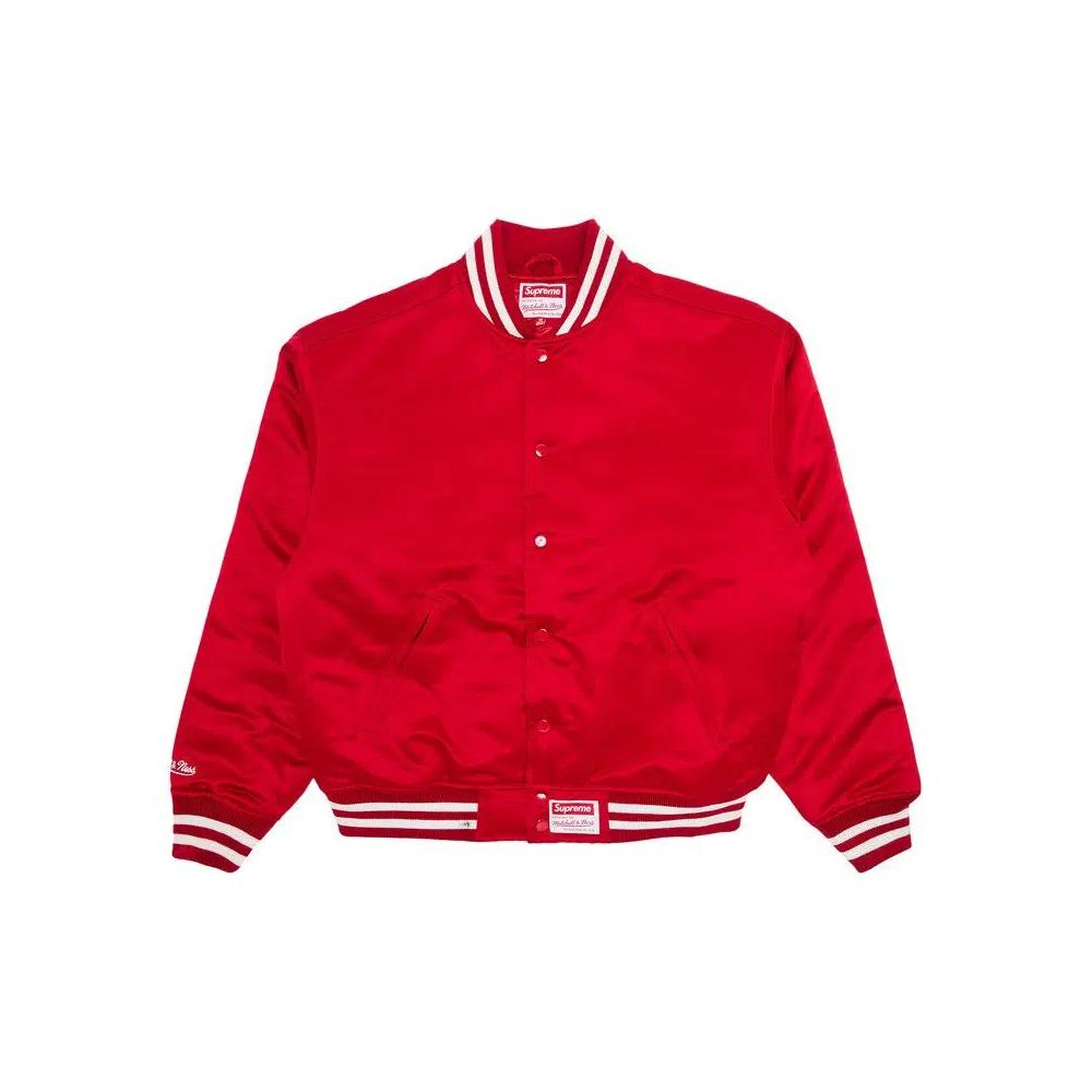 Варсити куртки Supreme x Mitchell & Ness Satin Varsity Jacket 'Красный' 2