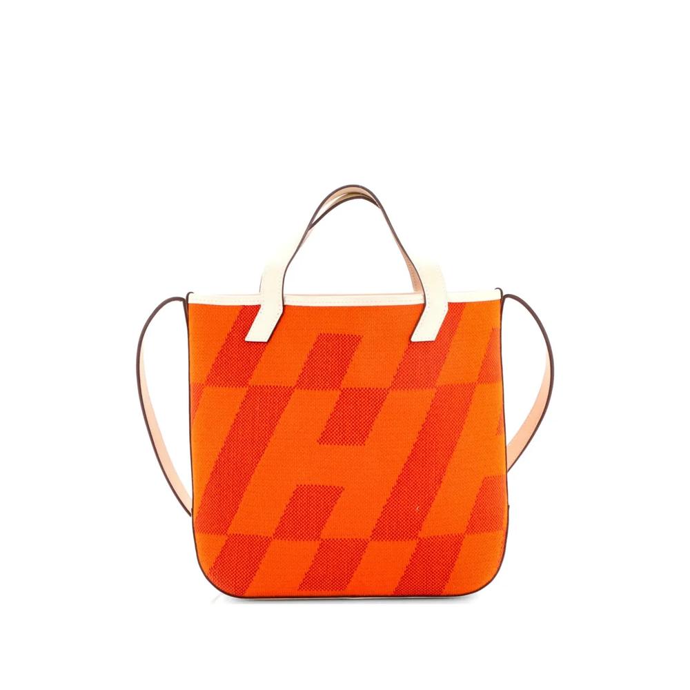 Сумка на плечо Cabas H en Biais Tote Canvas with Leather 27 2