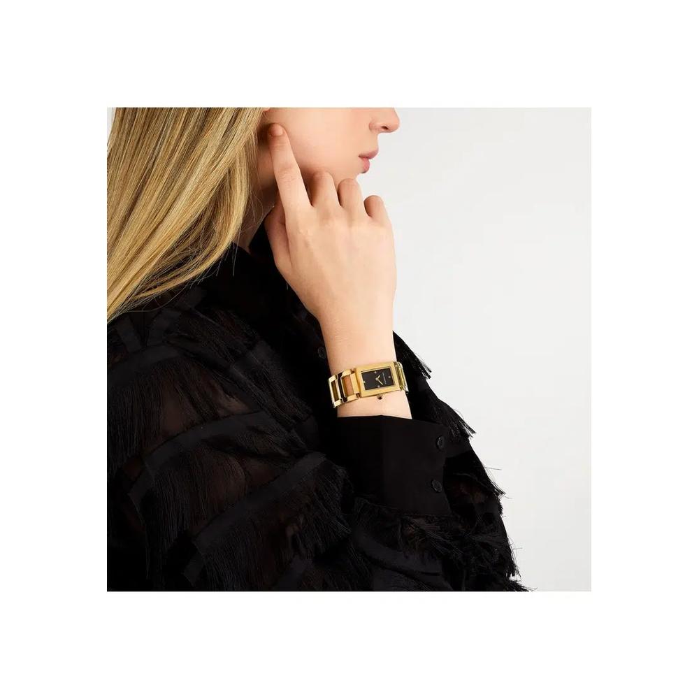 【2 года гарантии】KARL LAGERFELD Paris Collection 21X36mm женские золотые и черные квадратные браслет-часы кварцевые R0553103503 2