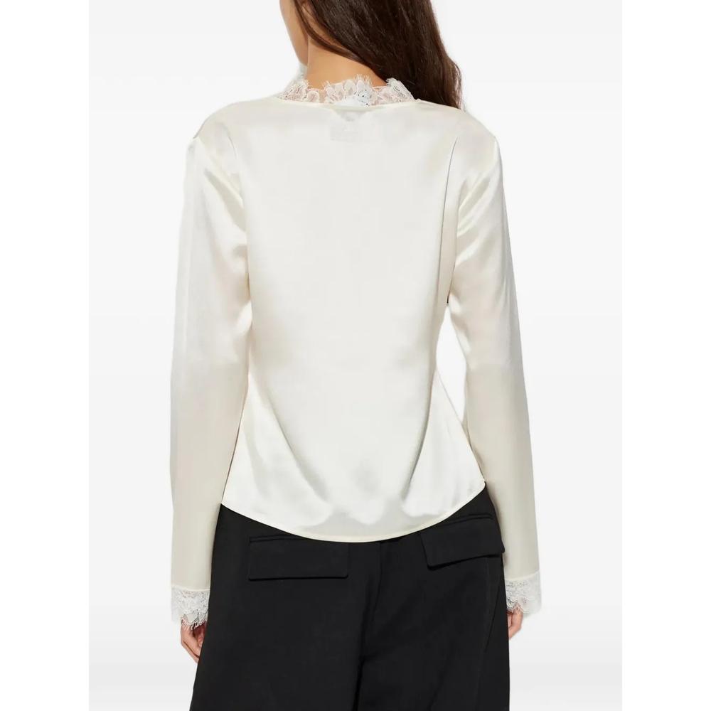 lace-trim satin blouse 2