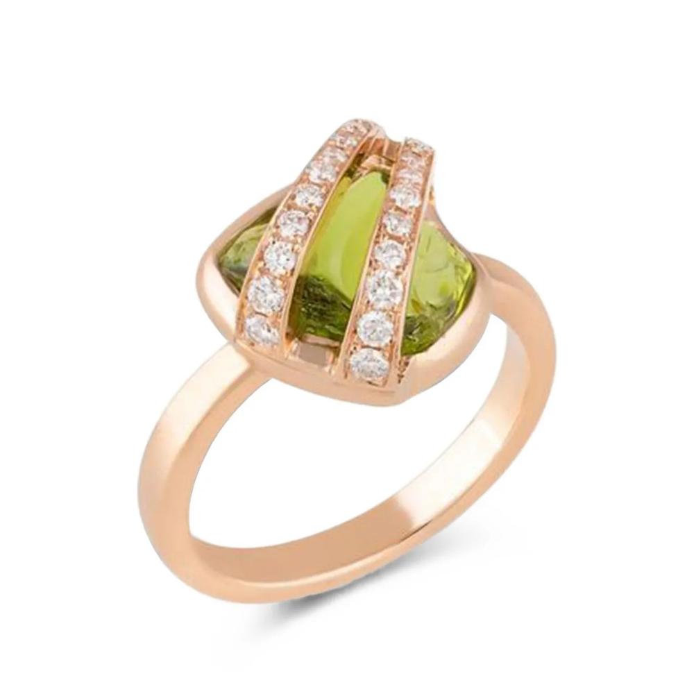 Elemental peridot and diamond ring 2