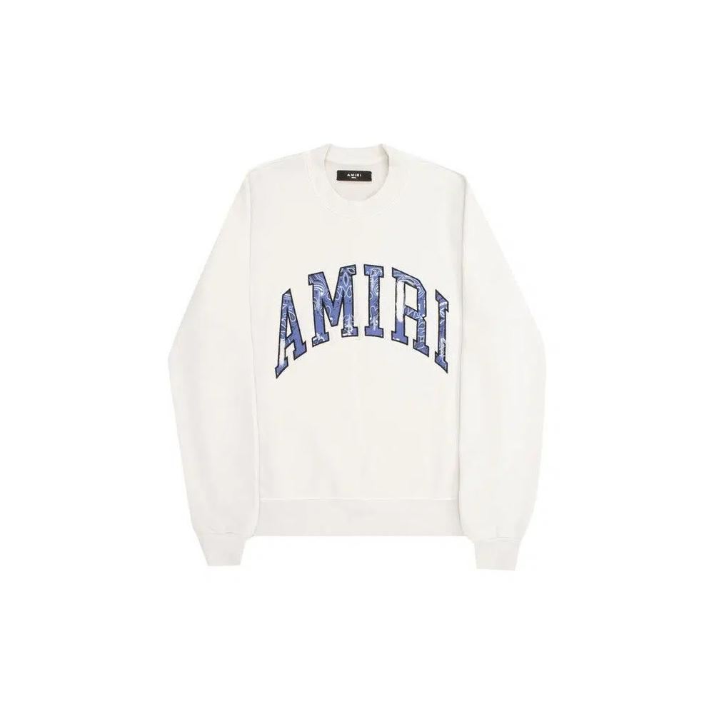Круглые вороты Amiri Bandana Applique Crew 'White/Blue' 1