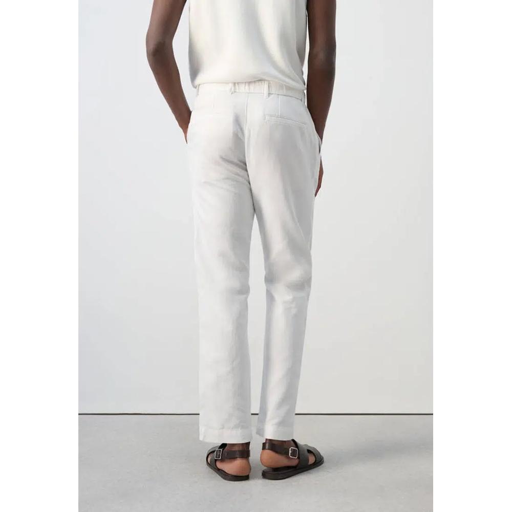 Укороченные льняно-хлопковые брюки Slim Fit 2