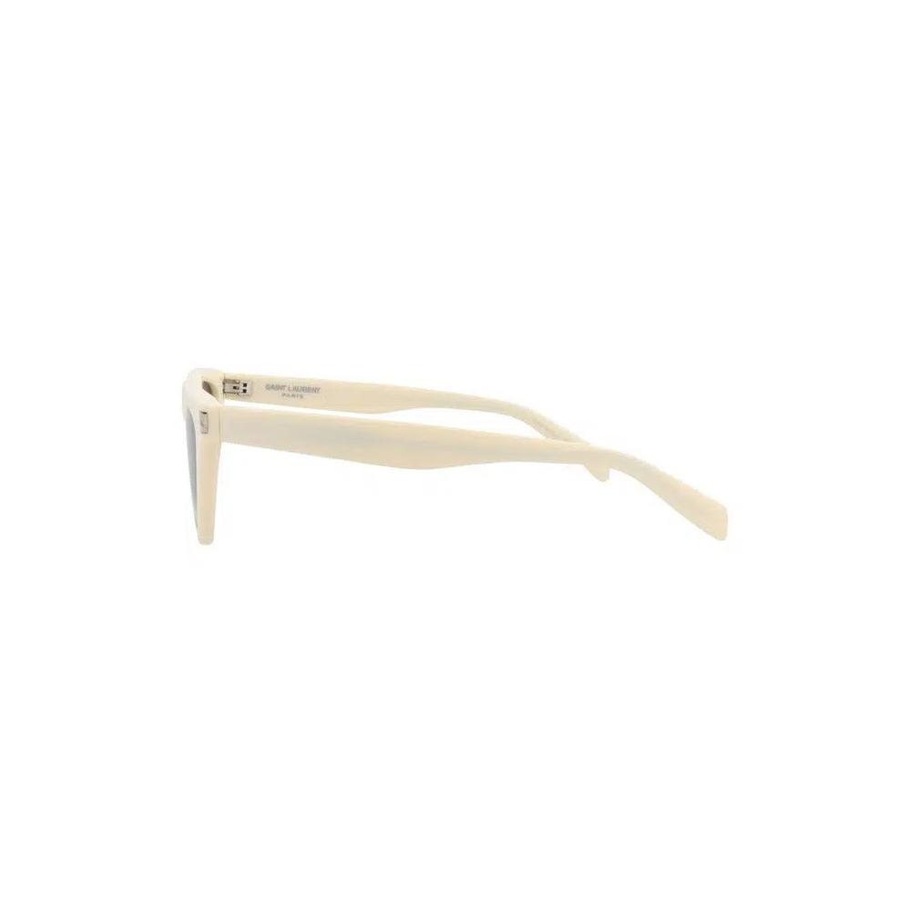 Saint Laurent Солнцезащитные очки с кошачьим глазом из переработанного ацетата 'Ivory/Grey' 2
