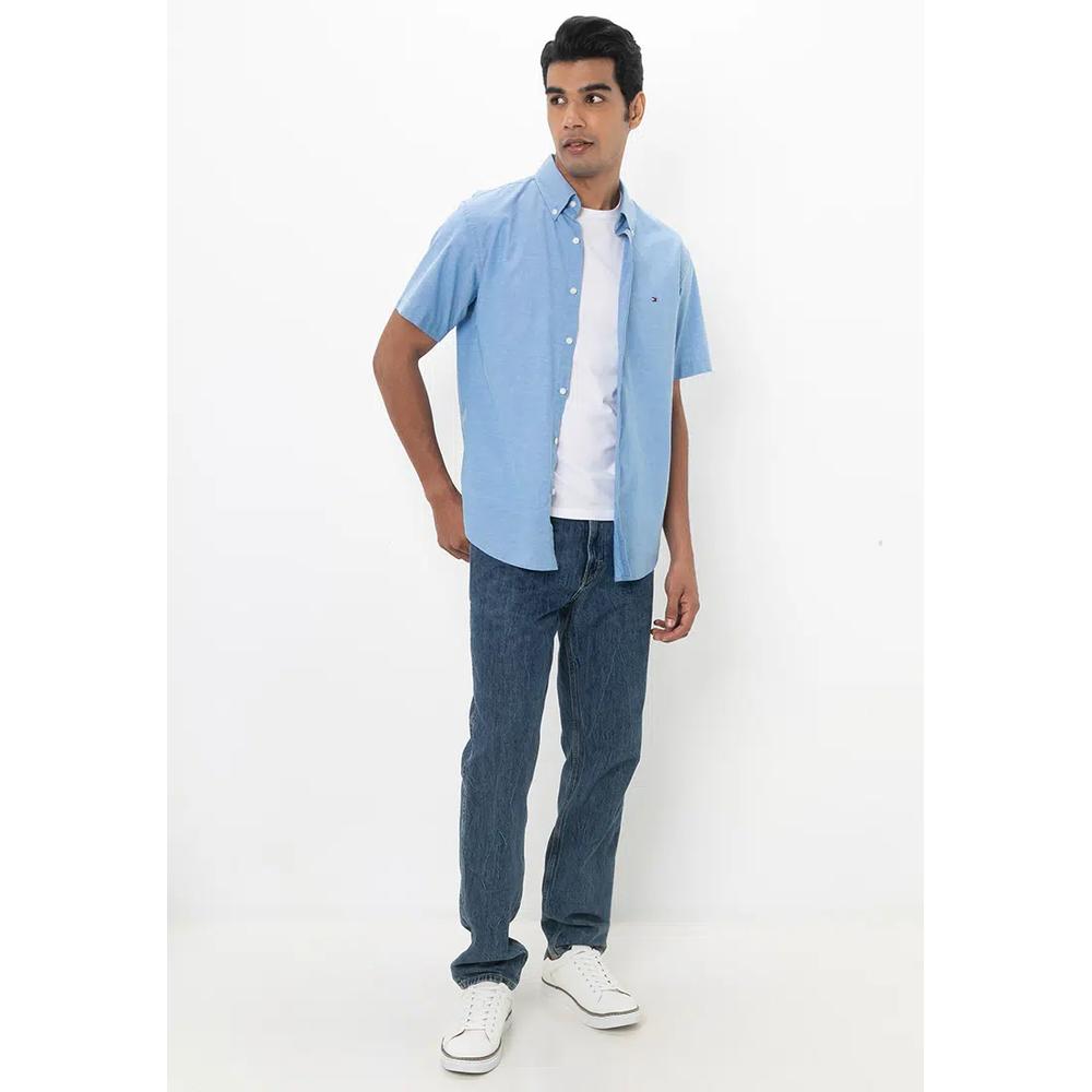 Оксфордская однотонная рубашка с коротким рукавом - Tommy Mainline 4