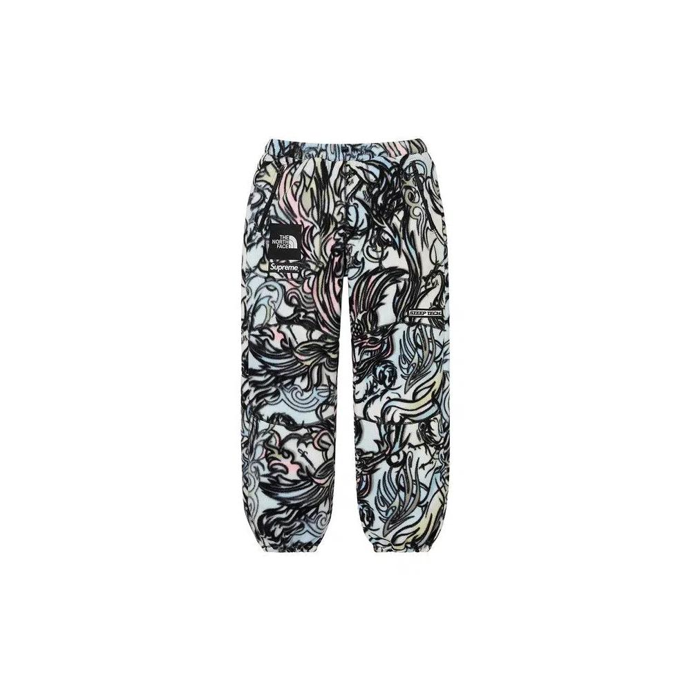 Штаны Supreme x The North Face Steep Tech Fleece Pant 'Multicolor Dragon' 1
