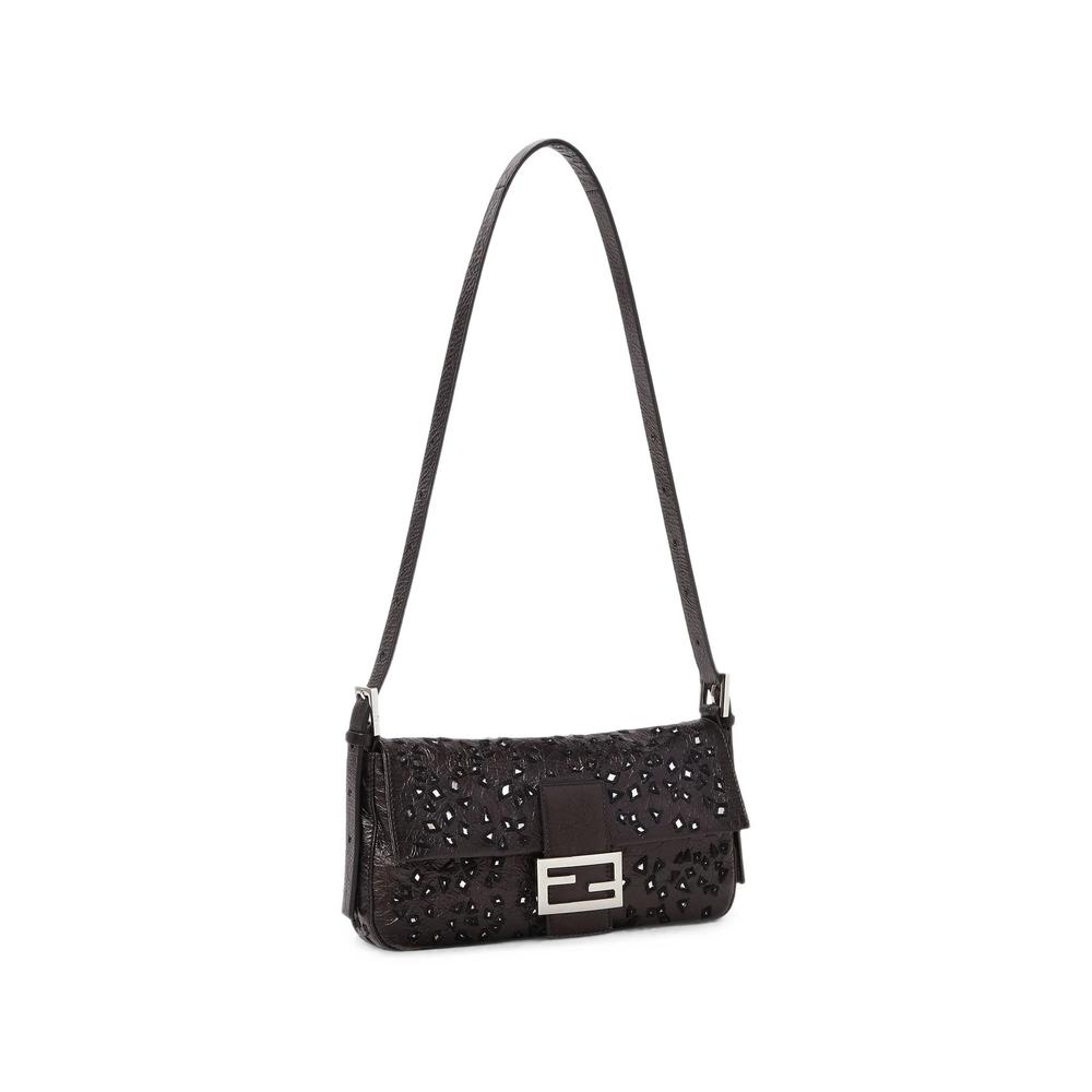 Baguette mirror-embellished leather tote bag 3