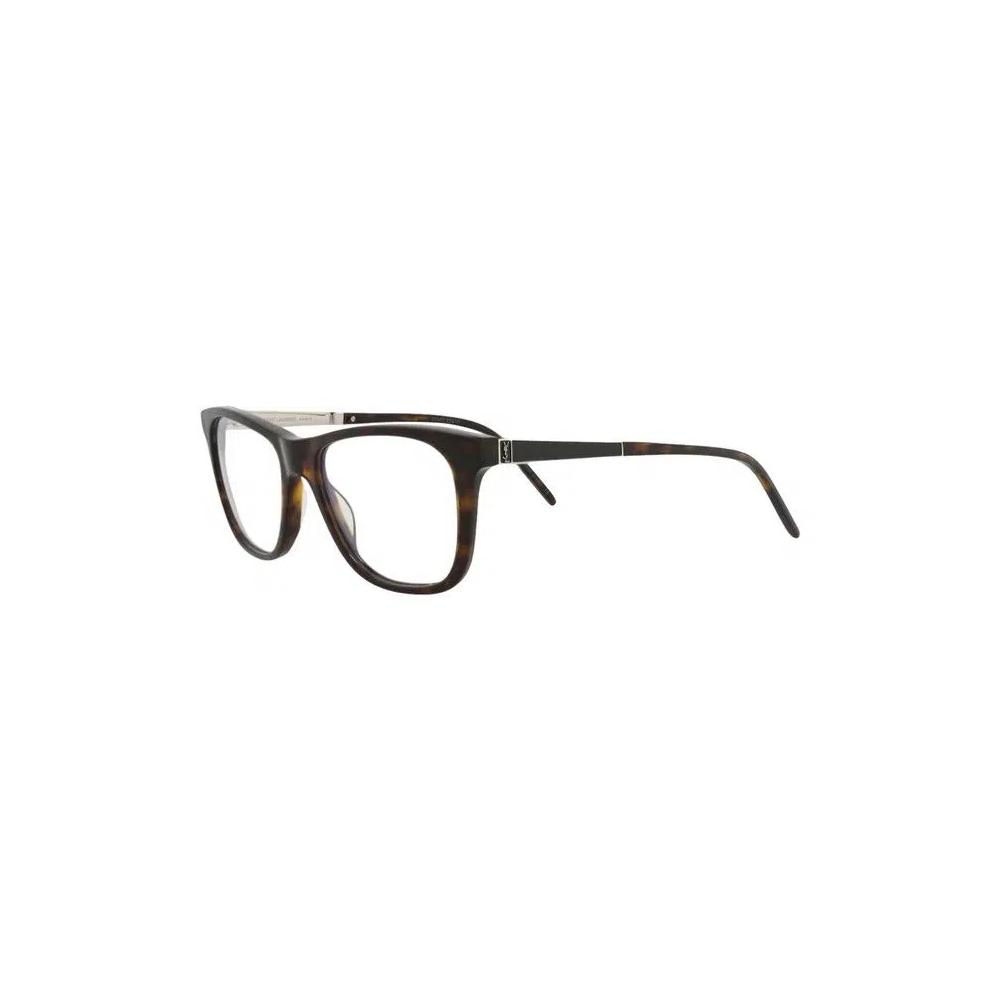 Очки Saint Laurent Square-Frame Acetate Optical Frames «Havana Silver Transparent» 2