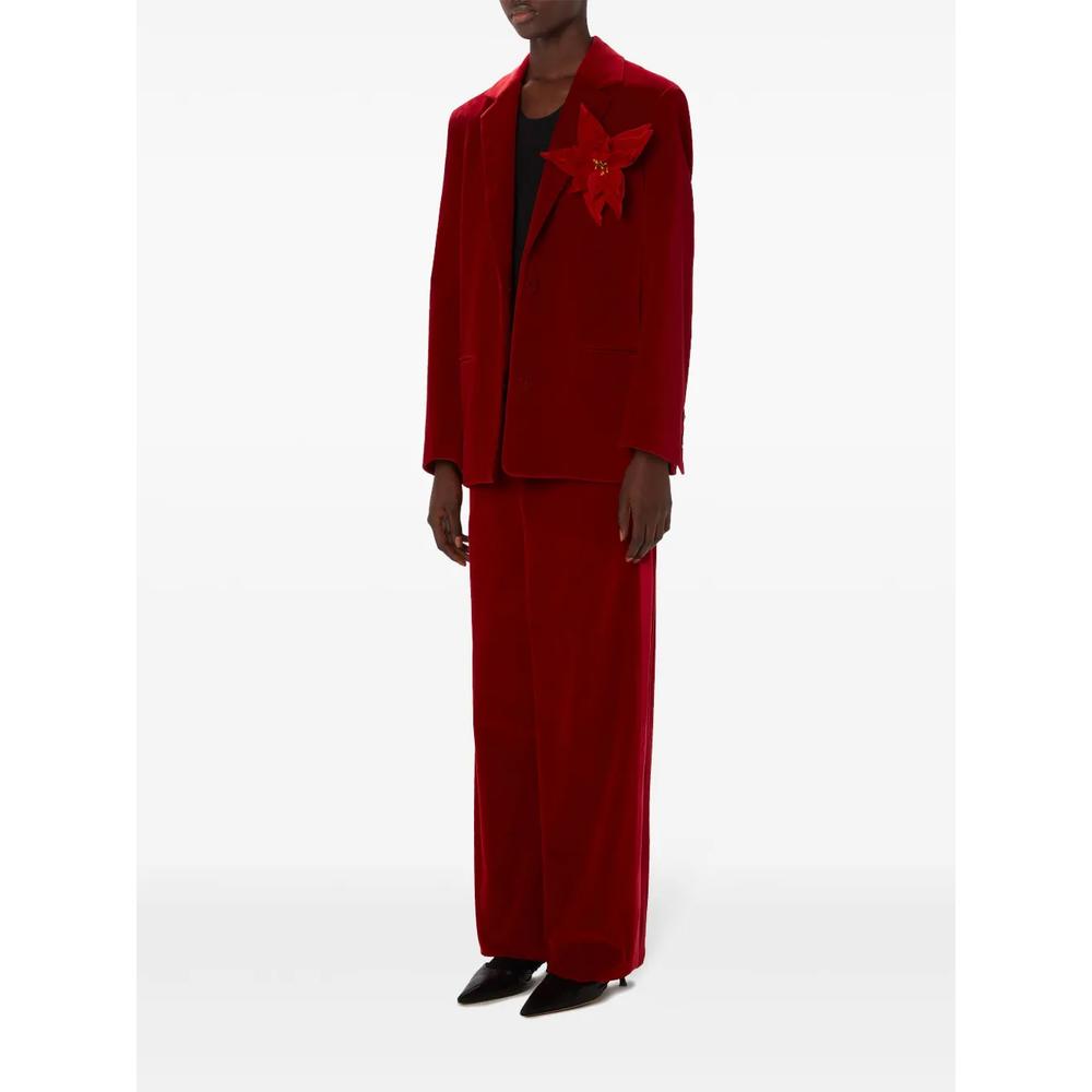 Велюровый блейзер с цветочной аппликацией 2