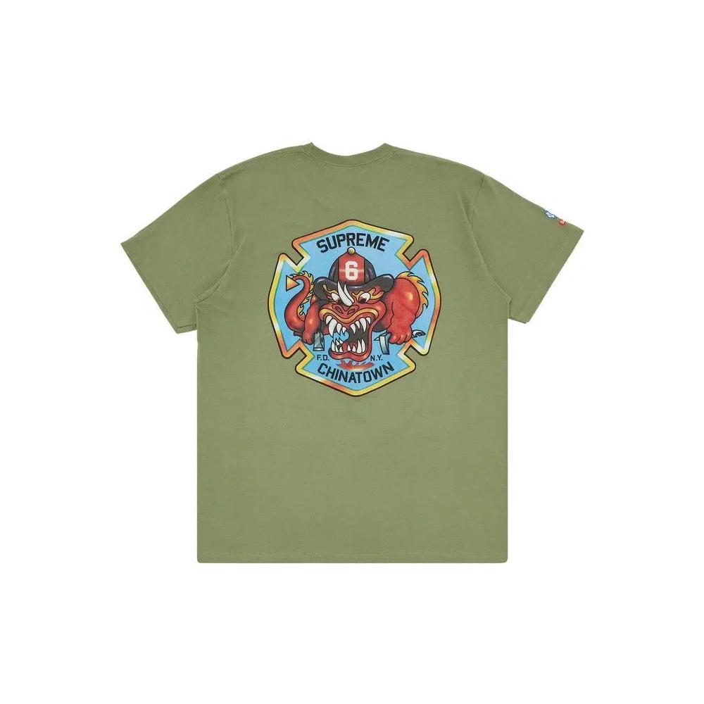 Футболки Supreme FDNY Engine 9 Tee 'Light Olive' 2
